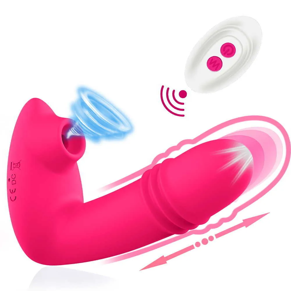 Sk￶nhetsartiklar fj￤rrvibrator teleskop suger vagina g spot massager klitoris stimulator kvinnlig onani dildo f￶r kvinnor sexiga leksaker