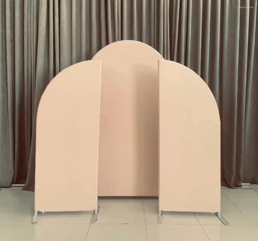 Party Decoration Nude Arch Backdrop Birthday Wedding Double Side Polyester Fabric Chiara Covers 3 Metal Stand Frames