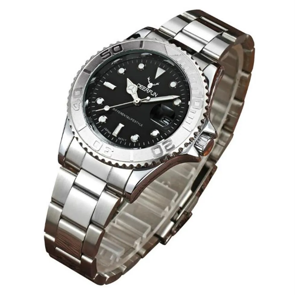 Ny högkvalitativ lyxklocka Submarine Kalender Män tittar på Fashion Business rostfritt stål Quartz Waterproof Automatic Designer W183C