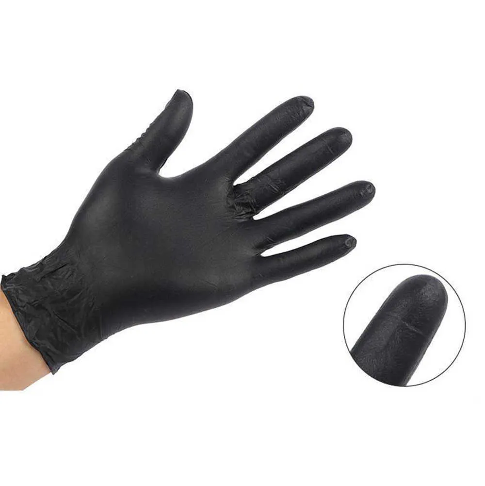 黒いニトリル手袋の30個の卸売パウダーフリーフードグレード試験