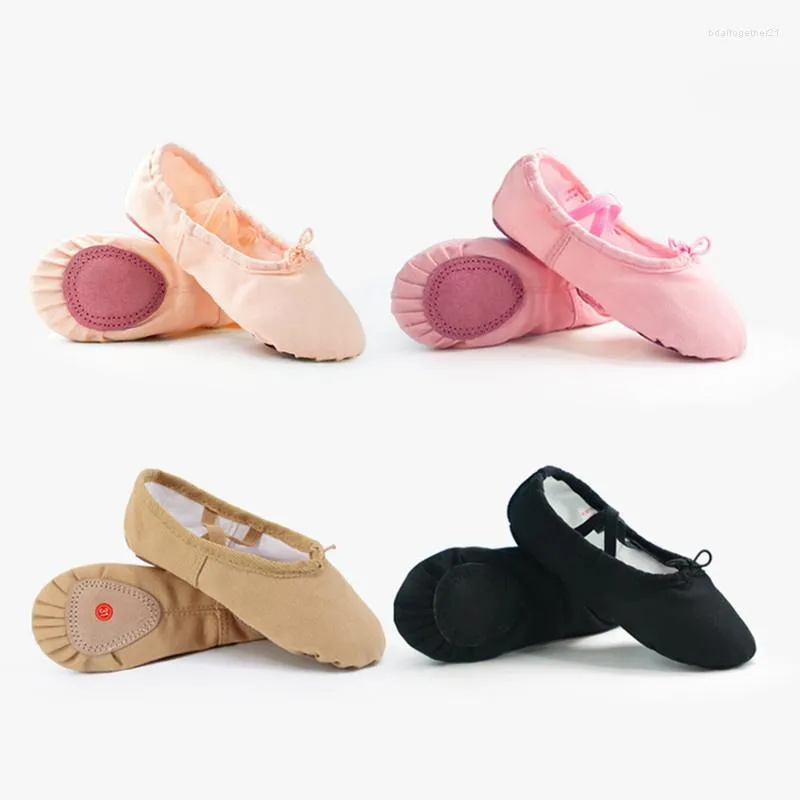 ステージウェア2022 EST Songyuexia Professional Child Girls Kids Cotton Canvas Soft Ballet Dance Practice Shoes Gym Slippers2949