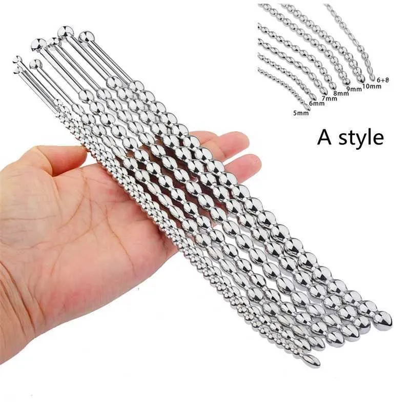 Sex toy massager 2 Style Stainless Steel Urethral Dilator Beads Sound Urethra Plug Penis Stimulation Uretra Male Mastuburator Sexy Toys For Men