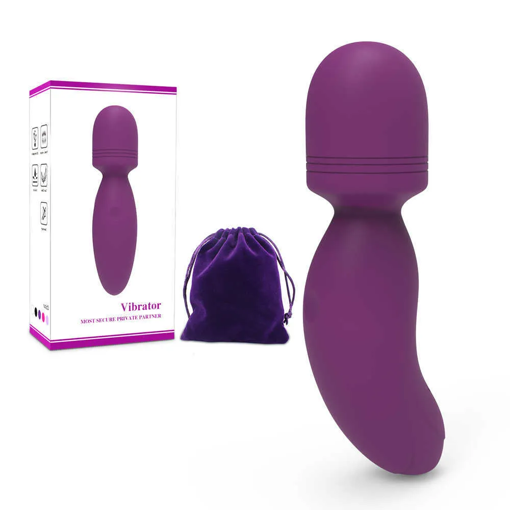 Articles de beauté Mini gode AV vibrateur stimulation du clitoris féminin à dix fréquences Chargement USB Baguette magique G-Spot produits sexy pour adultes