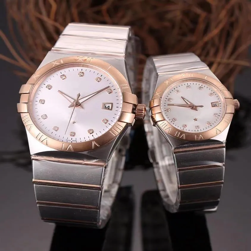 Top Mode Männer und Frauen 30mm40mm Uhr automatische mechanische Bewegung 316L Gehäuse Armband Montre de Luxe Geschenke Paar Armbanduhr287g