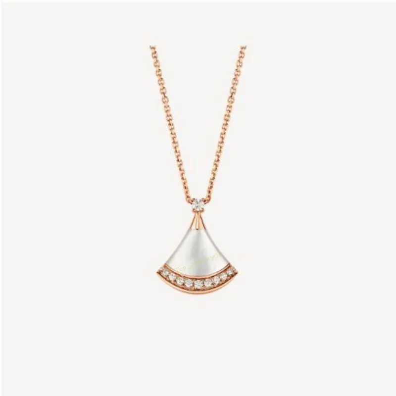 WomensJewelry Shell pendant necklace gem pendants necklace diamond gold Sweat-proof and colorfast ladies fashionHigh quality materials