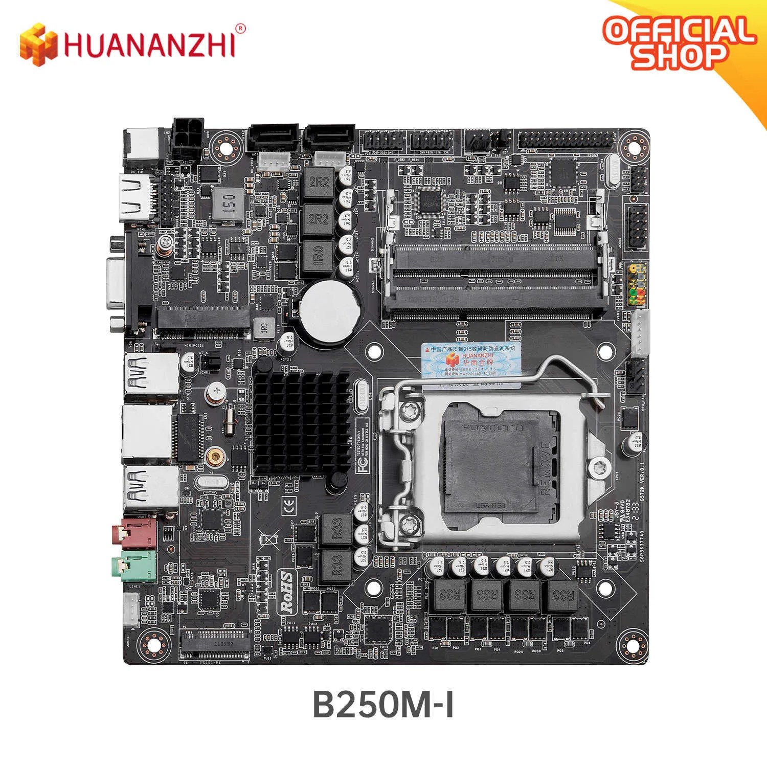 HUANANZHI B250M I ITX carte mère Intel LGA 1151 prise en charge 6/7/8/9 génération DDR3 1866 1600 1333 M.2 SATA3.0 USB3.0 VGA