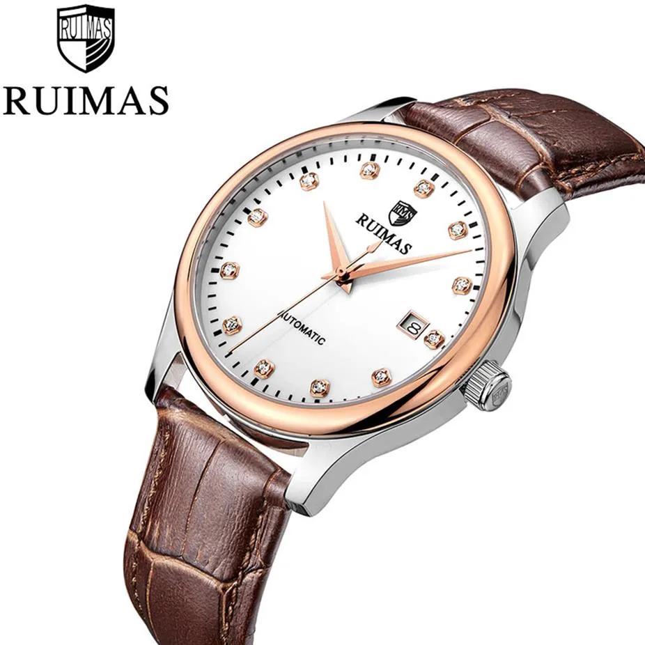 RUIMAS montre d'affaires de luxe hommes horloge automatique hommes montre mécanique étanche haut marque Relogio Masculino Drop 327e