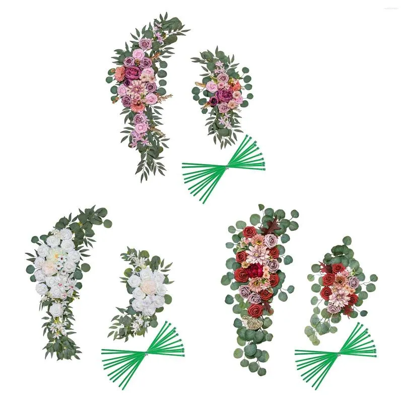 Dekoratif Çiçekler Düğün Kemeri Sahte Çiçek Çiçek Swag Zemin Ön kapı partisi dekor için yapay el yapımı