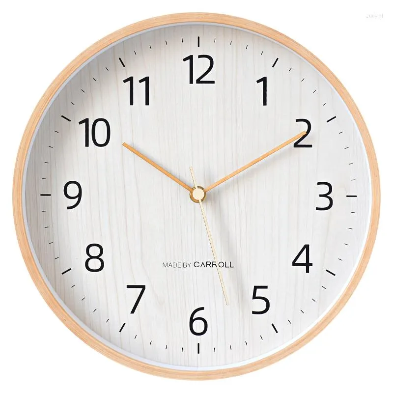 Wandklokken Japanse stille klok minimalistisch hout eenvoudige glazen woonkamer naalden reloj decorativo home decor ob50gz