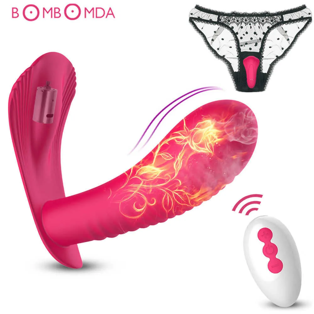 Schoonheid items vlinder dildo vibrator voor vrouwen erotisch sexy speelgoed slipje verwarming externe vagina trilling clitoris stimulator panty vibrator