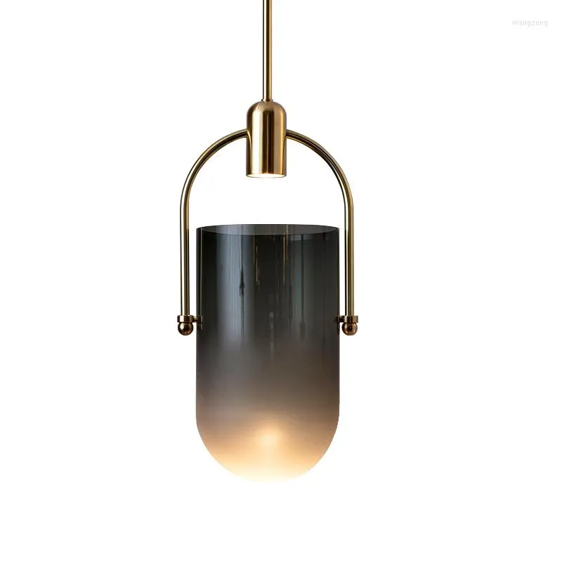 Pendant Lamps Nordic Postmodern Creative Living Room Bucket Glass Lights El Restaurant Bar Desk Bedside Bedroom Small