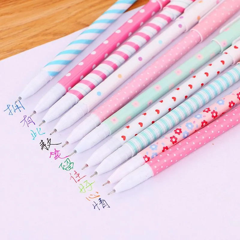 10pcs/lot Creative Fresh Small Floral Ten-color Gel Pen Cute Student Stationery Color School Office Writing Mark Highlighter