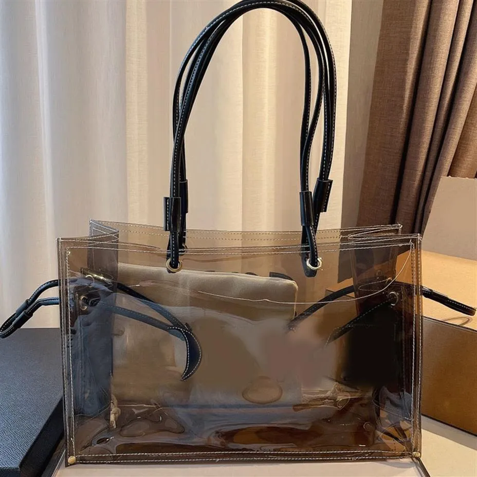 Transparente Einkaufstasche Tote Klare Handtasche PVC Gelee Umhängetaschen Mode Brief Innentasche Geldbörsen Dame Handbags189V
