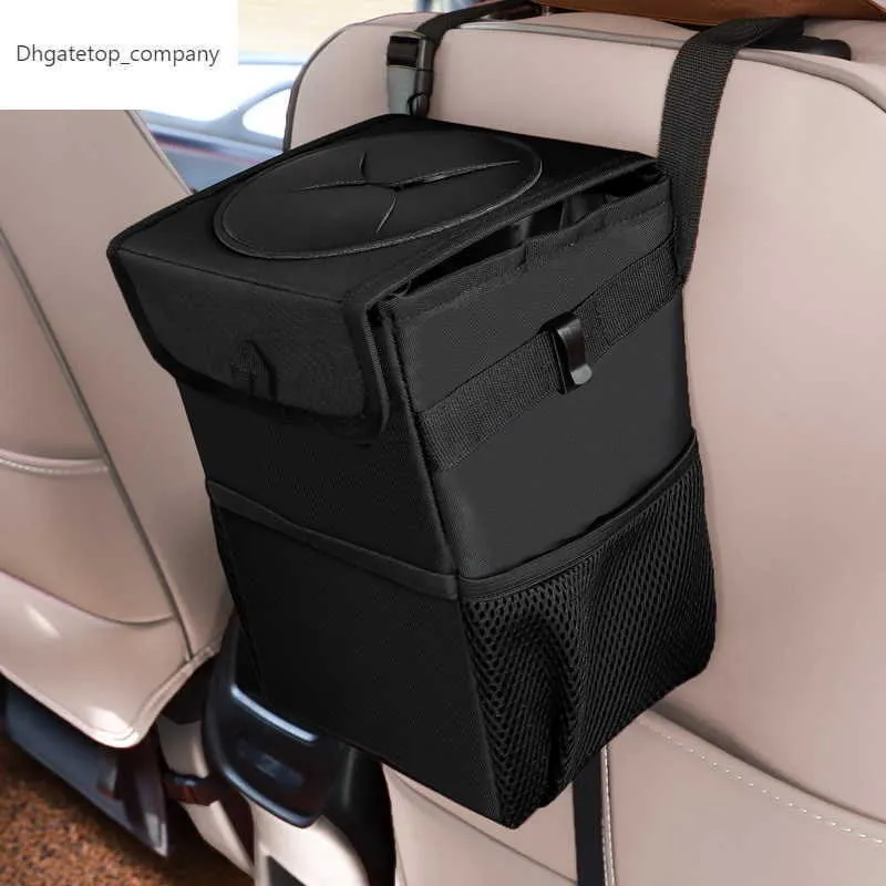 Car Trash Can Car Folding High Quality Car Trash Can Waterproof Liner Creative Trash Oxford Material Washable and Durable Black