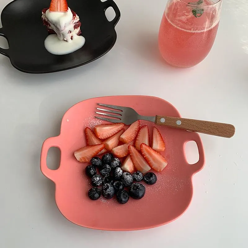 Dinware sets 1 stc mes vork lepel servies roestvrijstalen bestek voor kubiertos houten handgreep westerse dessert keuken keramiek