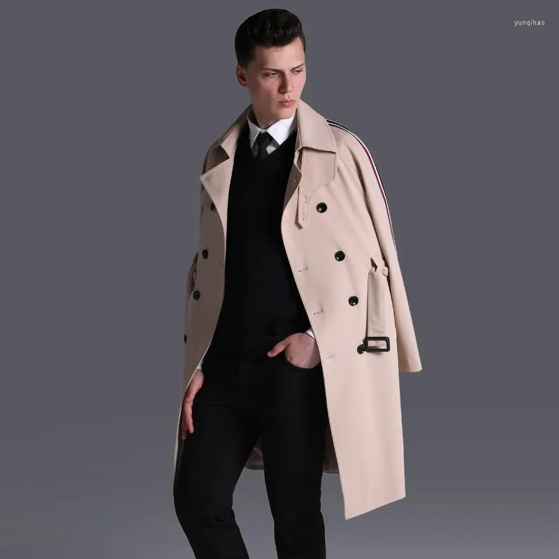 Hommes Trench Coats 2022 Printemps Mode Casual Hommes Manteau Long Survêtement Lâche Vêtements Hommes Armée Vert Bonne Qualité Coupe-Vent 1111 S-6xl