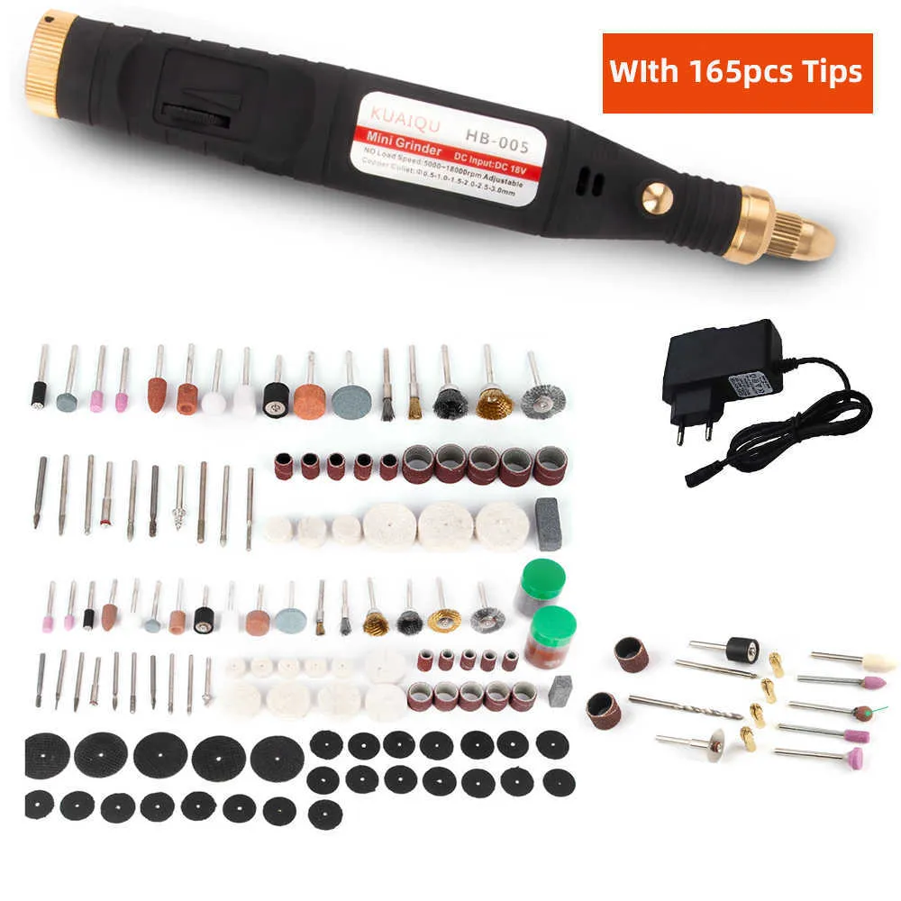 5 verstelbare verstelbare elektrische boor Dremel Grinder graveur pen mini roterend gereedschap slijpmachine 165 pcs tips optioneel