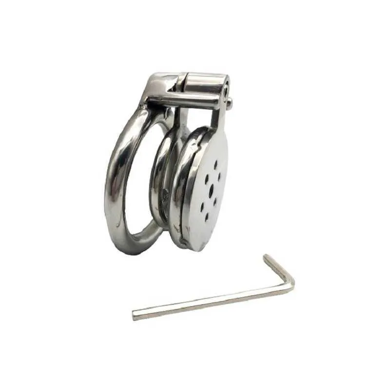 Beauty Items Rvs Mannelijke Kuisheidsgordel Kleine Cock Cage Metalen Penis Ring Korte Slot Riem Bondage Terughoudendheid sexy Speelgoed voor Mannen CC281