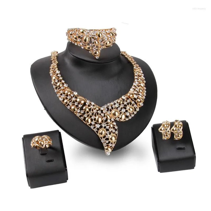 Necklace Earrings Set Selling Fashion Jewelry Dinner Dress Accessories Luxury Elegant Birthday Holiday Party Gift Essential Alloy Four-piece