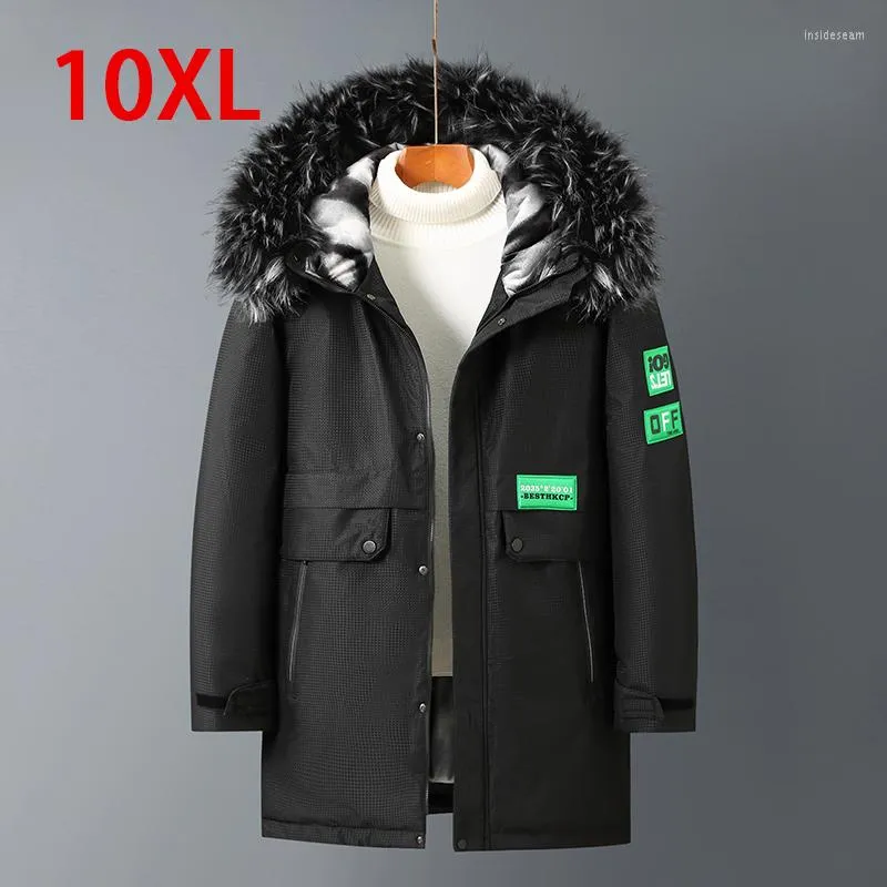 Mäns trenchrockar plus storlek 10XL Högkvalitativ vintermode Vattentät vindtät Parka Mäns hoodie Coat Adventure Lägg till bomullsjacka