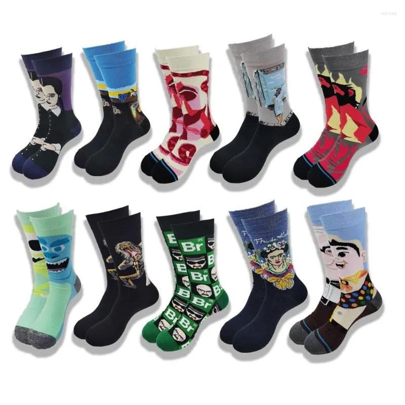 Men's Socks The Ins Trend For Men Fashion Cartoon Skarpety High Quality Sewing Pattern