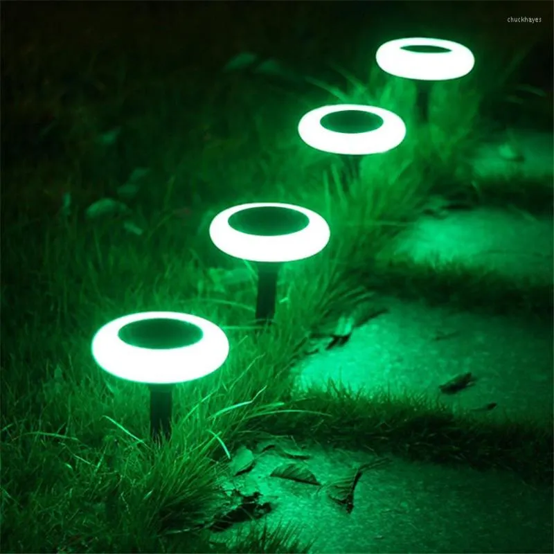 Utomhus 2/4st Solar gräsmatta lampor Vattentät färg Garden Lights Decoration Courtyard Pathway Landscape for Party Wedding