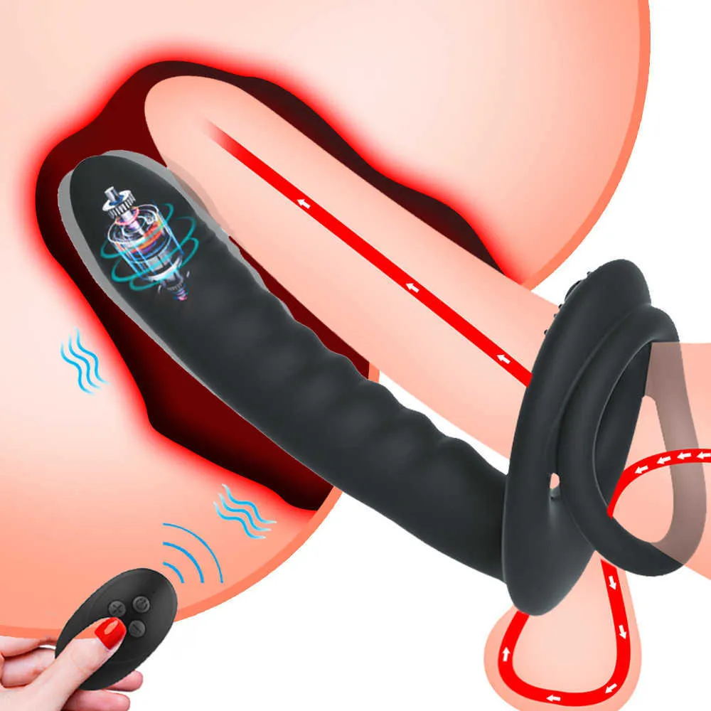 Articoli di bellezza Telecomando Strap On Vibratore anale per coppie Dildo Vibratori Anello del pene Stimolatore della spina dell'ano Intimo Giocattoli sexy per adulti Fo Men