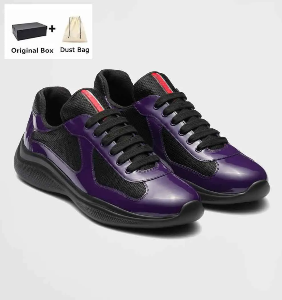 Top Brand America Cup Sneakers Shoes Fabric Patent Leather Men Rubber Sole Bike Fabric Low Top Trainers Wholesale Discount Skateboard Walking