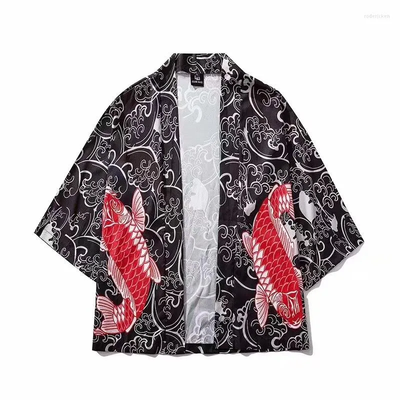 Etnische kleding kimono heren Chinees half mouw shirt paar yukata draag los dunne blouse top gewaad kostuum zomer extra grote jas huis