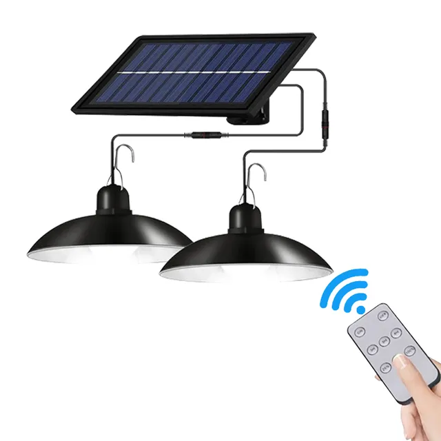 Outdoor hanger LED LED Solar Garden Lights Bewegingssensor Zonne -aangedreven lamp met afstandsbediening Kroonluchter Camping Hangende straatlandschap Licht