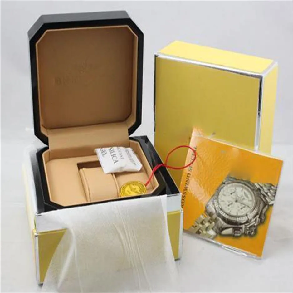 Mens Original Box Woman's Watches Boxes Men armbandsurl￥da med certifikat tr￤gl￥da f￶r Breitling klockor 260r