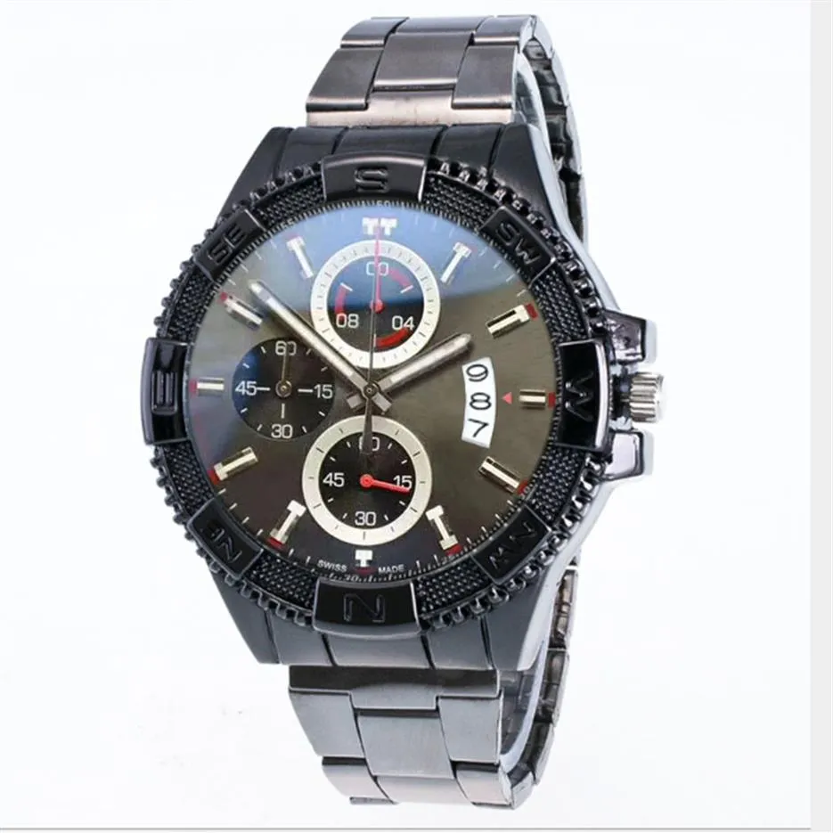 Orologio di lusso Mens Sport Watch Quartz movement Chronograph Wristwatch montre de luxe High quality steel case metal Luxury Wris237B