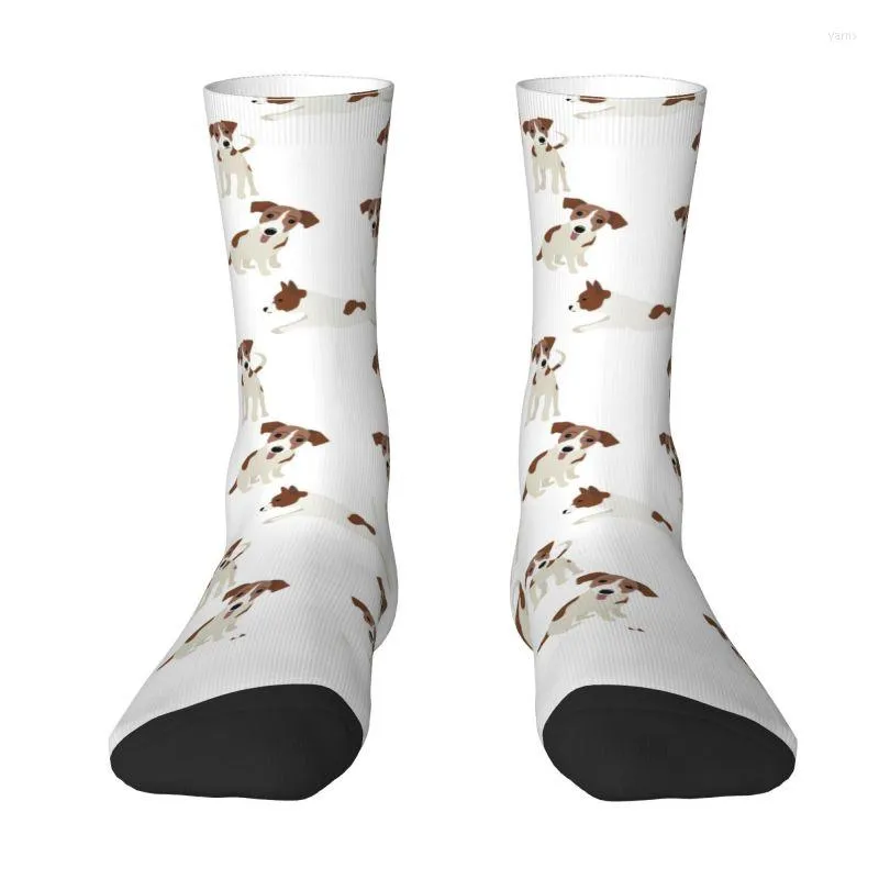 Chaussettes pour hommes Jack Russell Terrier Robe d'amour drôle pour hommes femmes Nouveauté chaude Dog Friend Crew