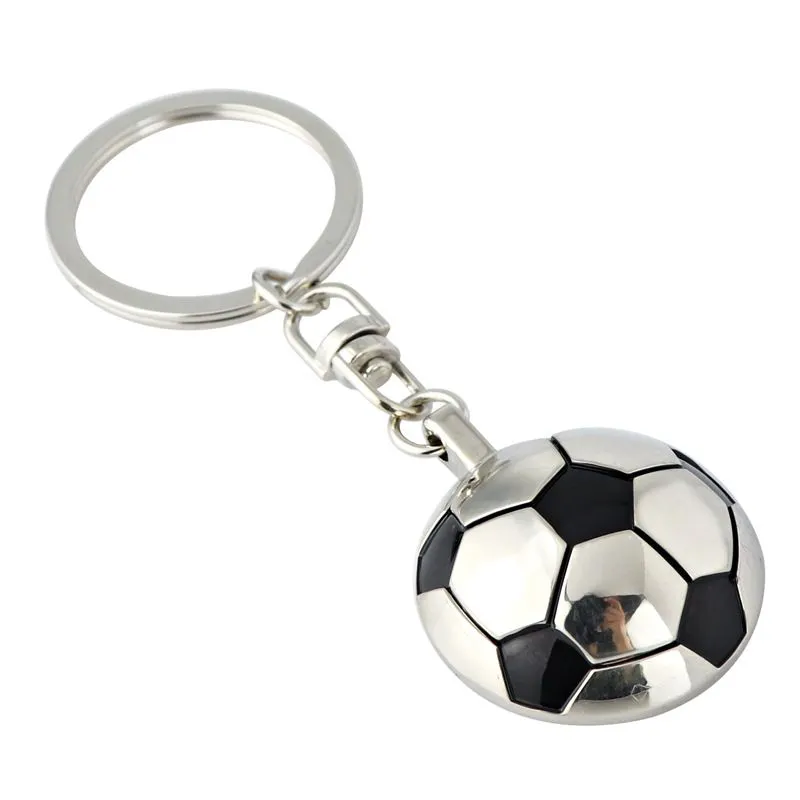 Keychains da Copa do Mundo Metal Football Keychain Pingente Decora￧￣o da cadeia -chave Chave de lembran￧a do Keyring RRA427