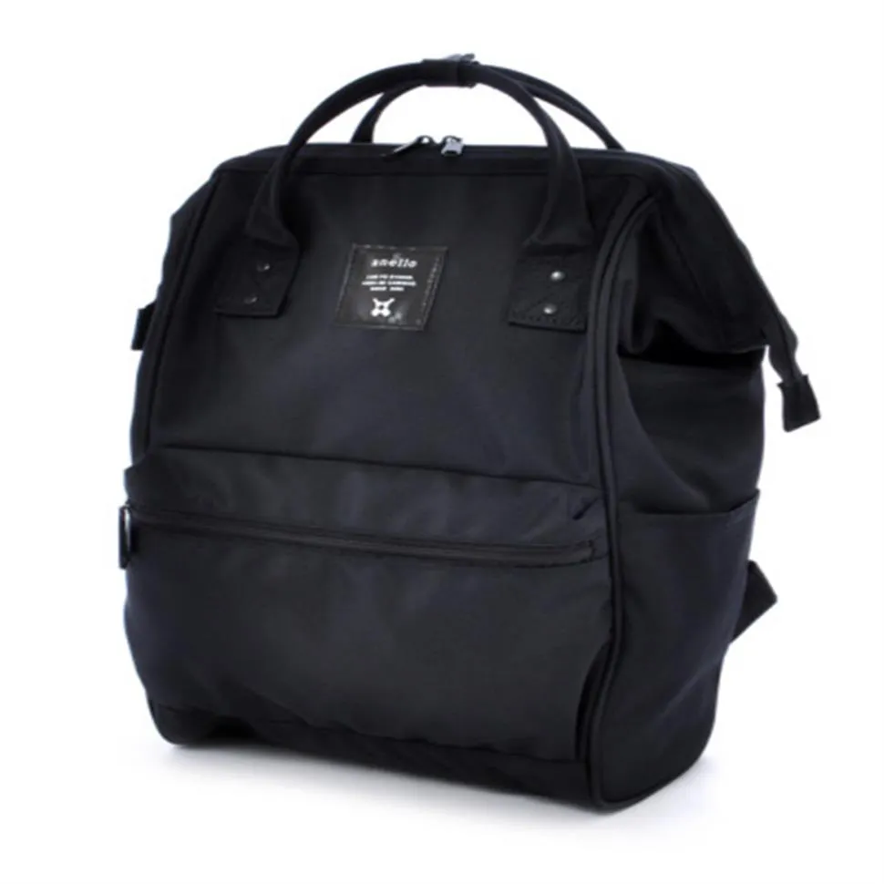 Limitada de poli￩ster Anello Japan Backpack Backpack Womens School Travel Laptop Bolsas de moda Plain Black Mens original SXHK295T