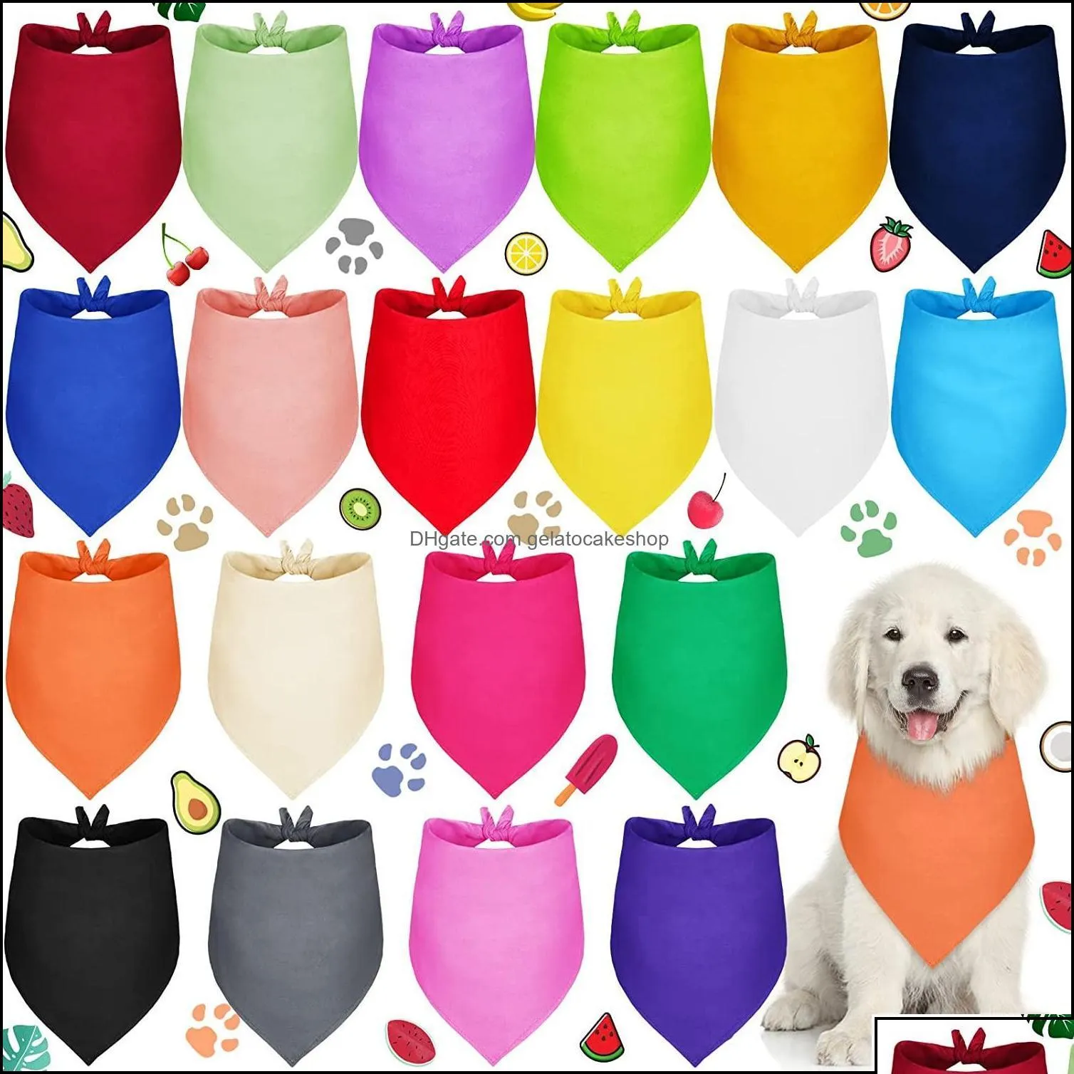 Autres fournitures pour chiens bandanas unis chiot bandana bricolage transfert de chaleur animal de compagnie lavable blanc pour petit gelatocakeshop Dhik Otw5L