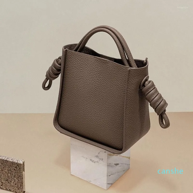 Borse da sera Secchiello in vera pelle da donna Borse a mano piccole da donna Borsa a tracolla in corda intrecciata di alta qualità Bolsas Feminina