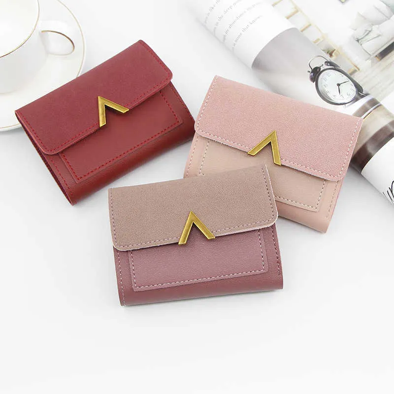 Wallets Leather Women Lady Moneybags Zipper Coin Purse Woman Envelope Wallet Money Cards ID Holder Bags Purses Pocket L221101