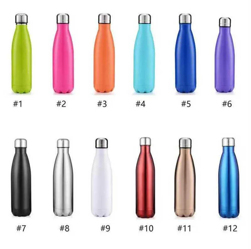 500ML Cola Shaped water bottle Vacuum Insulated Travel Water Bottle Stainless Steel Vacuum Flask Cup Sports Bicycle Water Bottles 100pcs DAP511