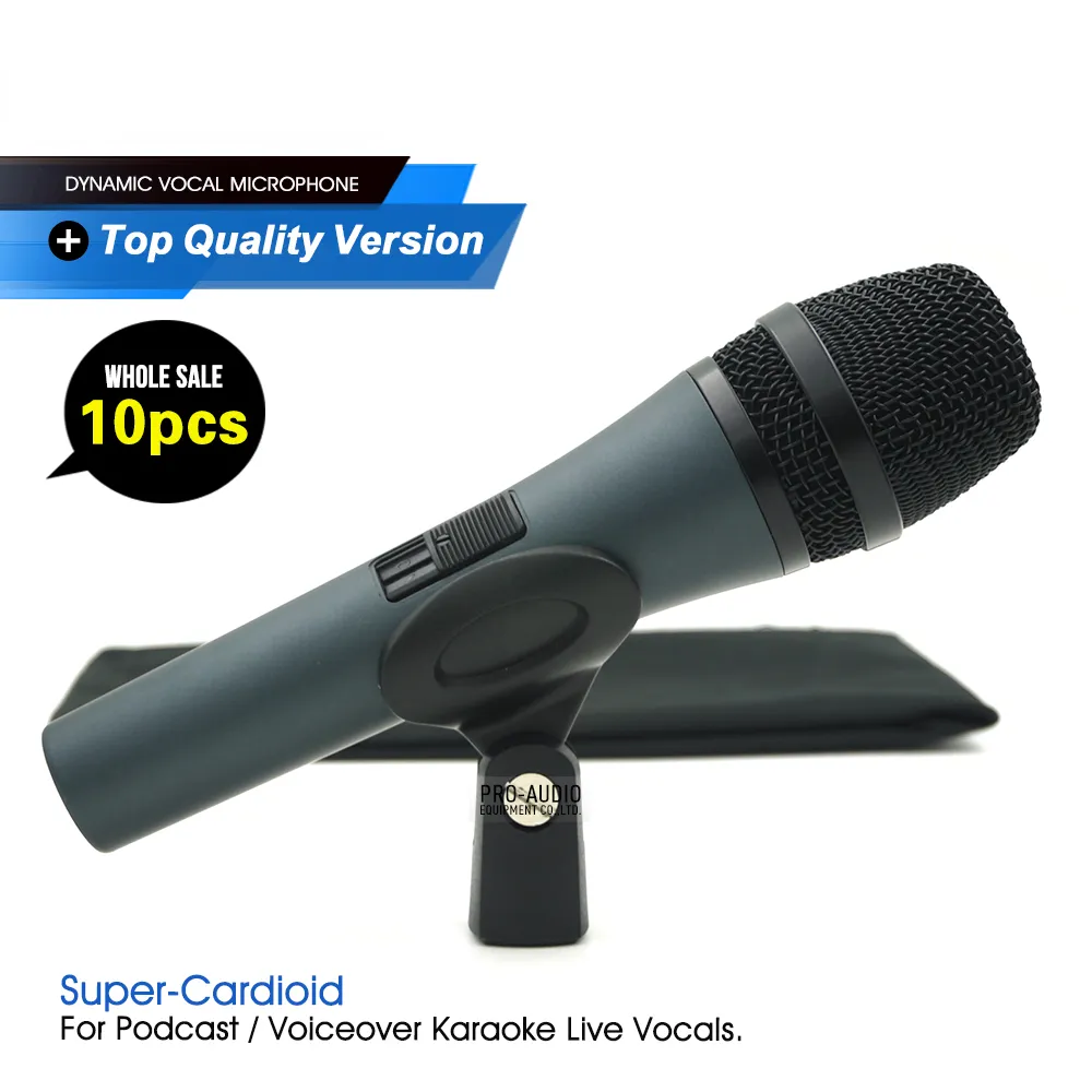 10pcs Professional Wired Microphone E845S E845 Динамический микрофон с включенным/выключенным выключателем для выступления в прямом эфире караоке
