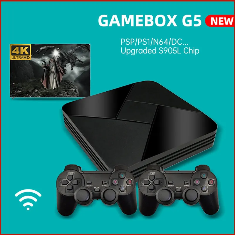 Game Box G5 Host S905L WiFi 4K HD Super Console X meer Emulator Games Retro TV Video Player voor PS1/N64/DC