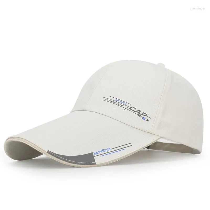 Bonés de bola ao ar livre moda linha beisebol viseira longa aba sombra snapback chapéu de sol simples boné esportivo masculino para caminhoneiro osso de peixe gorras