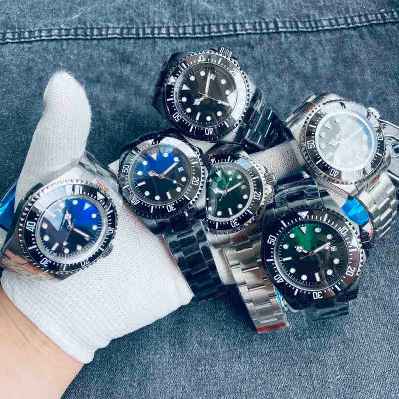 Oglądaj luksusowe męskie automatyczne zegarek mechaniczny czarny niebieski zielony bransoletka ze stali nierdzewnej szafirowa szklana szklana