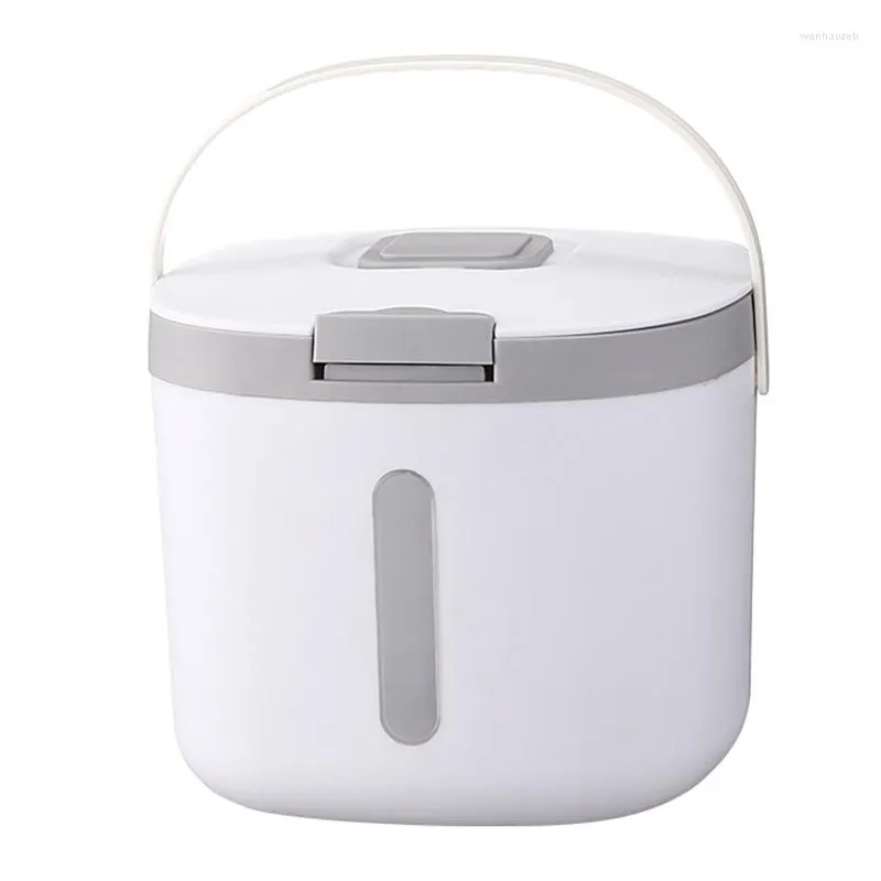 Storage Bottles Rice Box Bucket Cylinder Insect Moisture Proof Sealed Food Container For Kitchen