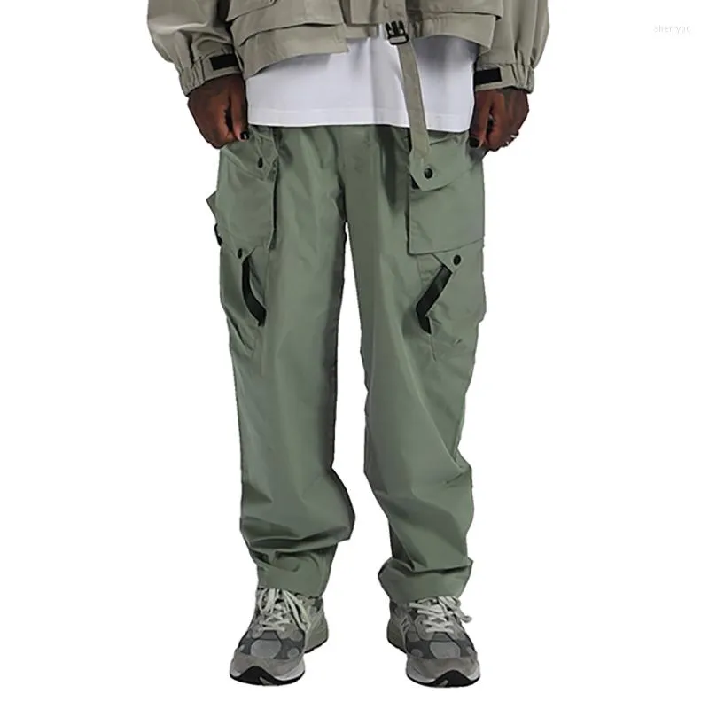 Men's Pants Cargo For Men Streetwear Flap Pockets Green Jogger Fashion