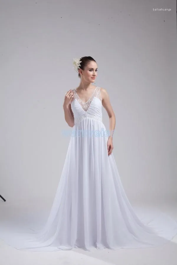 Bröllopsklänning Formella klänningar 2022 Plus Size Ball Dresses Vestidos Long White Debutante Chiffon