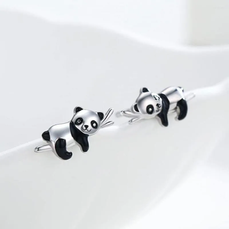 Stud Earrings Harong Ity Explosion Models Panda Ear Studs Cute Animal Silver Plated Jewelry Gift For Girl Woman Sensitive Ears