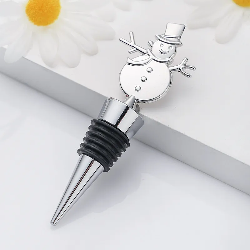 Christmas Wine Stopper Bar Tools Santa Claus Elk Snowflake Metal Bottle Stopper Party Supplies