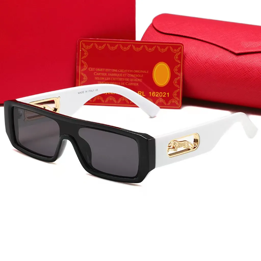Designer zonnebril dames carti glazen tinten zonnebril merk bril met mode luxe bril met een white square frame UV400 Goggle Mens zonnebril