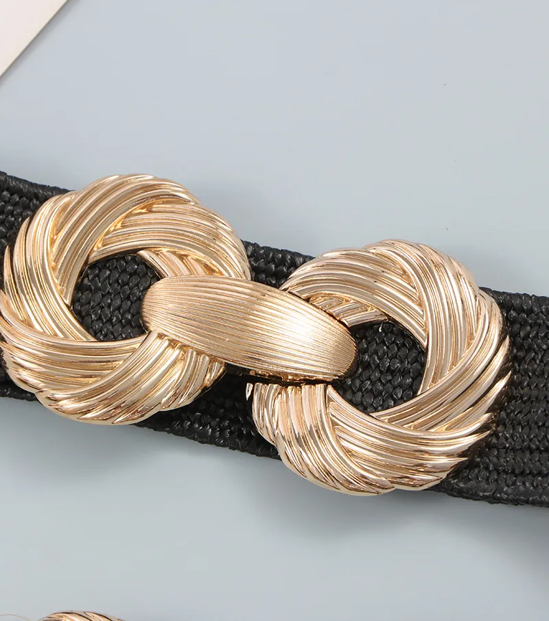plus size gold belts for dresses Gold Metal Chain Narrow Waistband Fashion Belt Sun Charm Plus Size XL XXL - Large main image 1